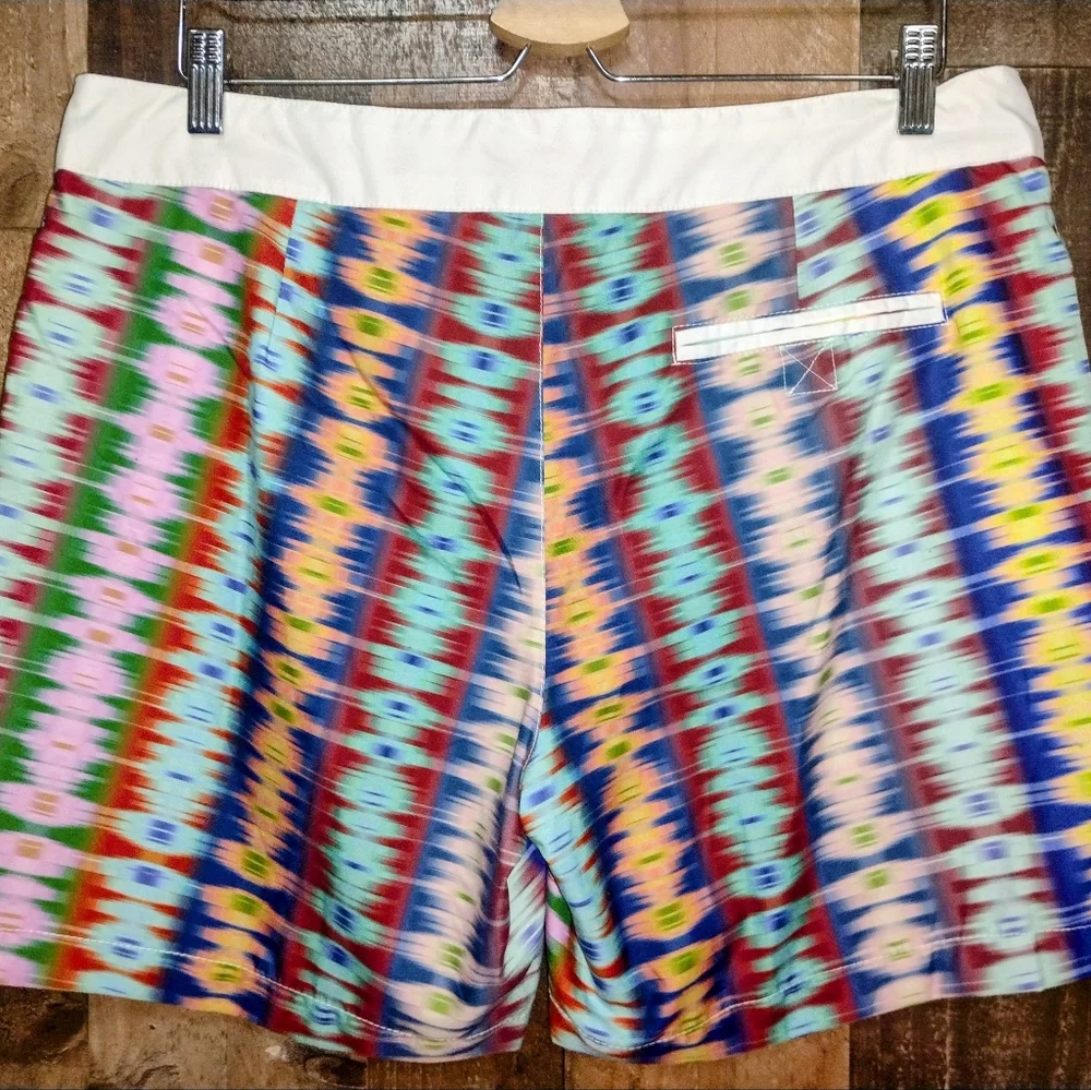 NWT MR. TURK Retro Ikat Multicolor Men's Swim Bathing Trunks Shorts 34 - Picture 5 of 7